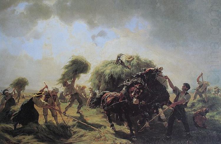 Rudolf Koller Heuernte bei drohendem Gewitter china oil painting image